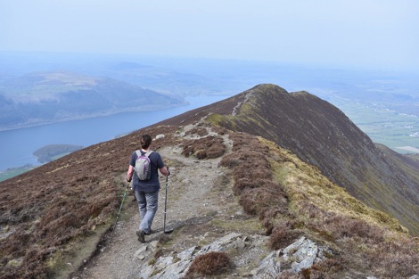 Walking along the ridge from Carl Side to Ullock Pike in the Lake District